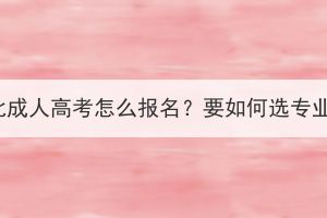 湖北成人高考怎么報(bào)名？要如何選專業(yè)？