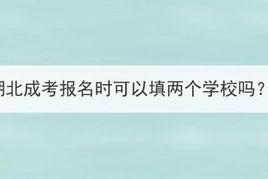 湖北成考報(bào)名時(shí)可以填兩個(gè)學(xué)校嗎？