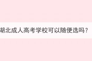 湖北成人高考學(xué)?？梢噪S便選嗎？