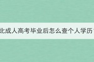 湖北成人高考畢業(yè)后怎么查個(gè)人學(xué)歷？