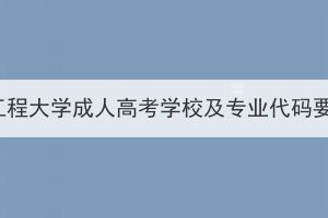 2023年武漢工程大學成人高考學校及專業(yè)代碼要在哪里看？