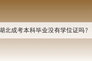 湖北成考本科畢業(yè)沒(méi)有學(xué)位證嗎？