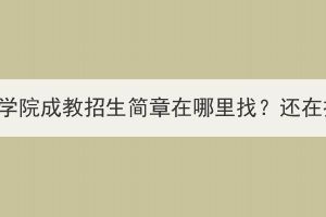 武漢音樂學(xué)院成教招生簡章在哪里找？還在招生嗎？