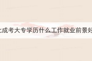 湖北成考大專學(xué)歷什么工作就業(yè)前景好？