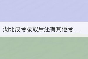 湖北成考錄取后還有其他考試嗎？
