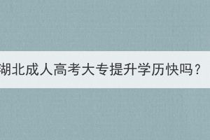 湖北成人高考大專提升學(xué)歷快嗎？