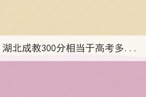 湖北成教300分相當(dāng)于高考多少分？