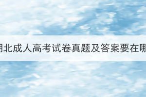 2022年湖北成人高考試卷真題及答案要在哪里找？