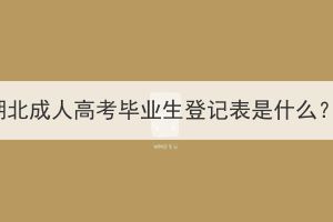 湖北成人高考畢業(yè)生登記表是什么？
