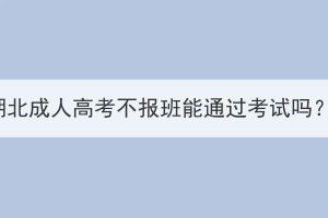 湖北成人高考不報(bào)班能通過(guò)考試嗎？