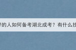 基礎(chǔ)不好的人如何備考湖北成考？有什么技巧嗎？