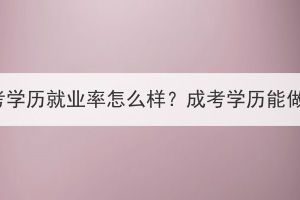 湖北成考學(xué)歷就業(yè)率怎么樣？成考學(xué)歷能做什么？