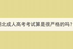湖北成人高考考試算是很嚴(yán)格的嗎？