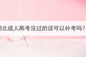 湖北成人高考沒過的話可以補考嗎？