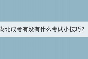 湖北成考有沒有什么考試小技巧？