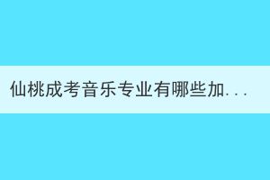 仙桃成考音樂專業(yè)有哪些加試安排？如何備考？