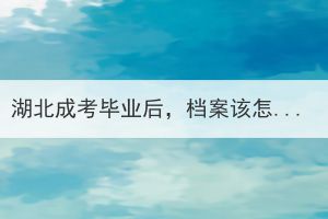 湖北成考畢業(yè)后，檔案該怎么辦？