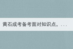 黃石成考備考面對知識點(diǎn)，有哪些管用的方法？