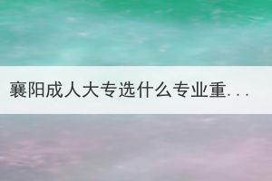 襄陽成人大專選什么專業(yè)重要嗎？