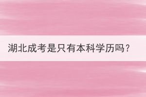 湖北成考是只有本科學歷嗎？