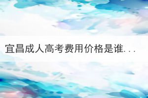 宜昌成人高考費用價格是誰規(guī)定的？