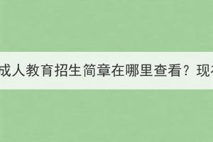 華中師范大學(xué)成人教育招生簡章在哪里查看？現(xiàn)在還招生嗎？