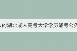 國家承認的湖北成人高考大學學歷能考公務(wù)員嗎？