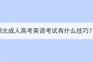 湖北成人高考英語考試有什么技巧？