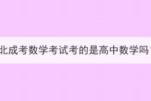 湖北成考數(shù)學考試考的是高中數(shù)學嗎？