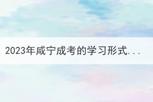 2023年咸寧成考的學(xué)習(xí)形式有什么變化嗎？